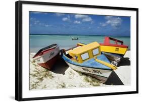 Three Fishing Boats Aruba-George Oze-Framed Photographic Print