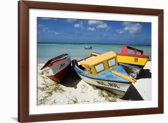 Three Fishing Boats Aruba-George Oze-Framed Photographic Print