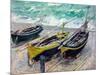 Three Fishing Boats-Claude Monet-Mounted Giclee Print