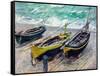 Three Fishing Boats-Claude Monet-Framed Stretched Canvas