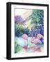 Three Flamingos-Michelle Faber-Framed Giclee Print