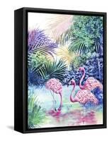 Three Flamingos-Michelle Faber-Framed Stretched Canvas