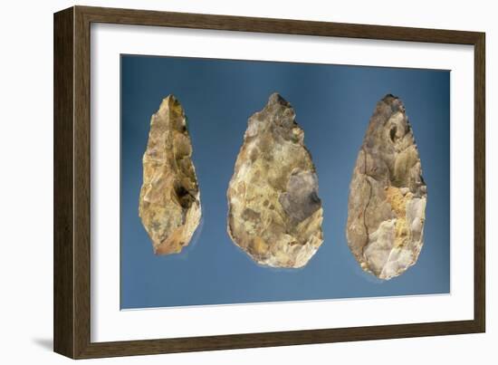 Three Flint Tools-Paleolithic-Framed Giclee Print