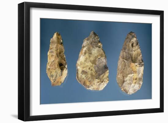 Three Flint Tools-Paleolithic-Framed Giclee Print