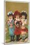 Three French Girls with Dolls-null-Mounted Art Print