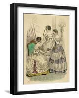 Three French Ladies in Crinolines-L Beclier-Framed Art Print
