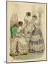 Three French Ladies in Crinolines-L Beclier-Mounted Art Print