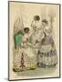 Three French Ladies in Crinolines-L Beclier-Mounted Art Print