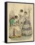 Three French Ladies in Crinolines-L Beclier-Framed Stretched Canvas