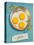 Three Fried Eggs, Guete-null-Stretched Canvas