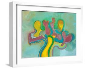 Three Friends Re-Unite after a Long Time, 2009-Jan Groneberg-Framed Giclee Print