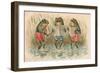 Three Frogs Singing-English School-Framed Giclee Print