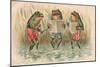 Three Frogs Singing-English School-Mounted Giclee Print