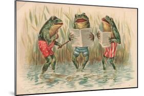 Three Frogs Singing-English School-Mounted Giclee Print