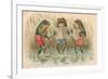 Three Frogs Singing-English School-Framed Giclee Print