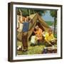 "Three Generations Camping", May 30, 1953-Mead Schaeffer-Framed Premium Giclee Print