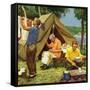 "Three Generations Camping", May 30, 1953-Mead Schaeffer-Framed Stretched Canvas
