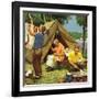 "Three Generations Camping", May 30, 1953-Mead Schaeffer-Framed Giclee Print