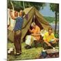 "Three Generations Camping", May 30, 1953-Mead Schaeffer-Mounted Giclee Print