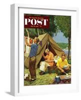 "Three Generations Camping" Saturday Evening Post Cover, May 30, 1953-Mead Schaeffer-Framed Giclee Print