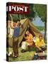 "Three Generations Camping" Saturday Evening Post Cover, May 30, 1953-Mead Schaeffer-Stretched Canvas