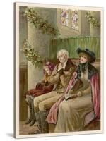 Three Generations in a Church Pew at Christmas Time-Phillips Brooks-Stretched Canvas