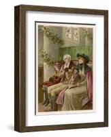 Three Generations in a Church Pew at Christmas Time-Phillips Brooks-Framed Art Print