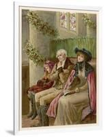 Three Generations in a Church Pew at Christmas Time-Phillips Brooks-Framed Art Print