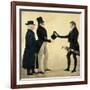 Three Gentlemen Greeting Each Other-Richard Dighton-Framed Giclee Print