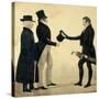 Three Gentlemen Greeting Each Other-Richard Dighton-Stretched Canvas