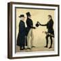 Three Gentlemen Greeting Each Other-Richard Dighton-Framed Giclee Print