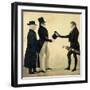 Three Gentlemen Greeting Each Other-Richard Dighton-Framed Giclee Print