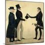 Three Gentlemen Greeting Each Other-Richard Dighton-Mounted Giclee Print