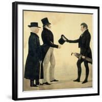 Three Gentlemen Greeting Each Other-Richard Dighton-Framed Giclee Print