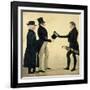 Three Gentlemen Greeting Each Other-Richard Dighton-Framed Giclee Print