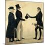 Three Gentlemen Greeting Each Other-Richard Dighton-Mounted Giclee Print