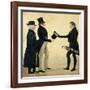 Three Gentlemen Greeting Each Other-Richard Dighton-Framed Giclee Print