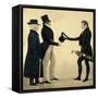 Three Gentlemen Greeting Each Other-Richard Dighton-Framed Stretched Canvas