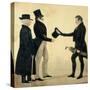 Three Gentlemen Greeting Each Other-Richard Dighton-Stretched Canvas