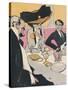 Three German Diners 1910-J. Gose-Stretched Canvas
