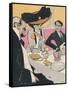 Three German Diners 1910-J. Gose-Framed Stretched Canvas