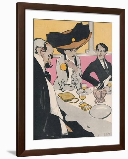 Three German Diners 1910-J. Gose-Framed Art Print