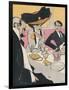 Three German Diners 1910-J. Gose-Framed Art Print