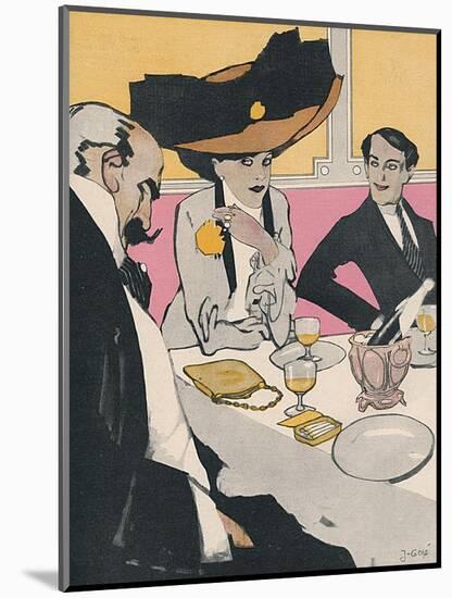 Three German Diners 1910-J. Gose-Mounted Art Print