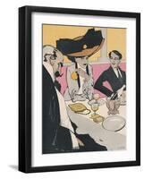 Three German Diners 1910-J. Gose-Framed Art Print