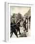 Three German Soldiers Search a Russian Peasant Home-null-Framed Photographic Print