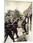 Three German Soldiers Search a Russian Peasant Home-null-Mounted Photographic Print