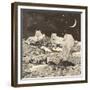 Three Giant White Wolves on Mountains-Florent Bodart-Framed Giclee Print