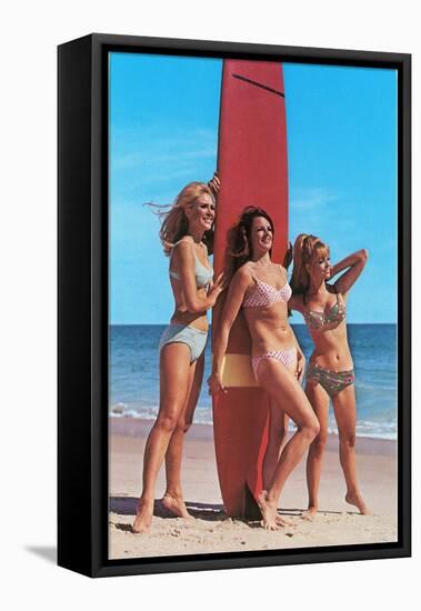 Three Gidgets on Beach-null-Framed Stretched Canvas