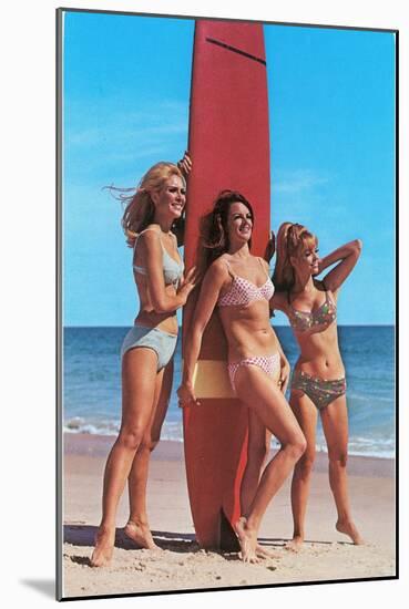 Three Gidgets on Beach-null-Mounted Art Print